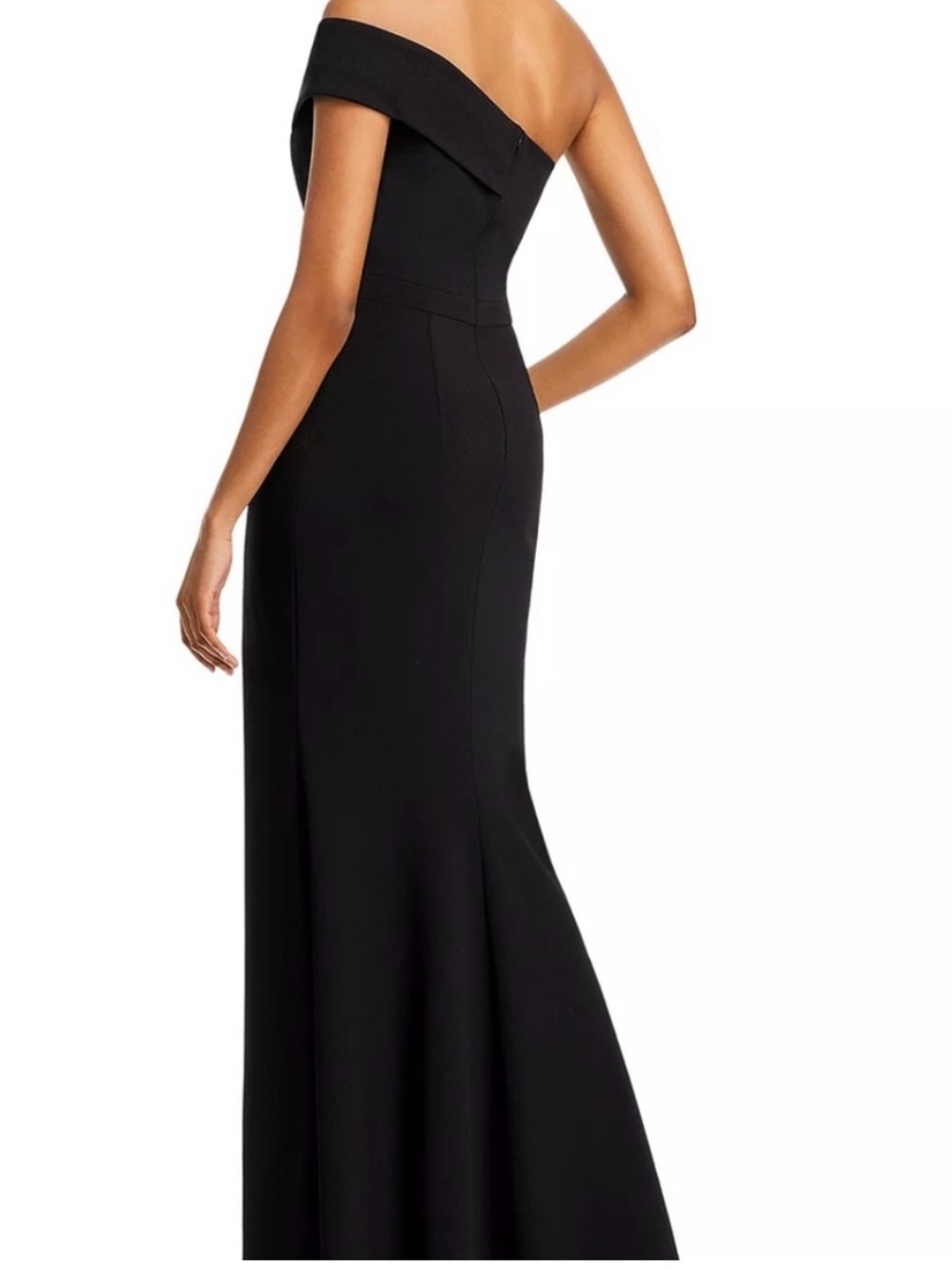 Aqua One-Shoulder Black Evening Gown Size 6 NWT - Picture 2 of 7